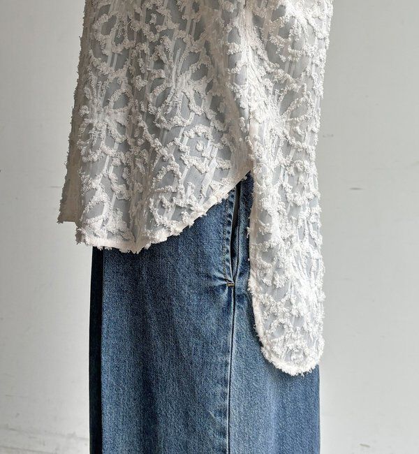  「【WEB限定】ジャガードパフスリーブシャツ」|シャツ・ブラウス|