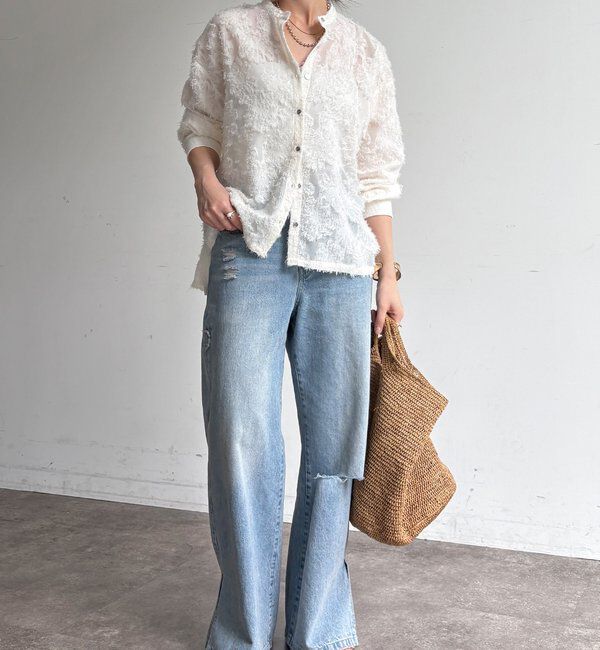  「【WEB限定】フリンジシアーシャツ」|シャツ・ブラウス|