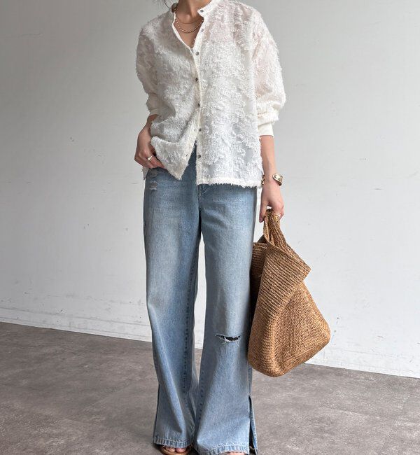  「【WEB限定】フリンジシアーシャツ」|シャツ・ブラウス|