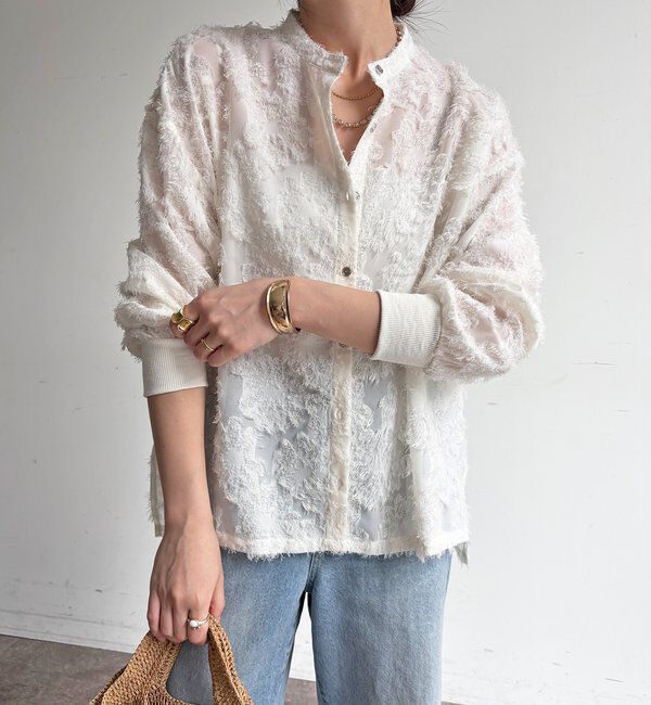  「【WEB限定】フリンジシアーシャツ」|シャツ・ブラウス|