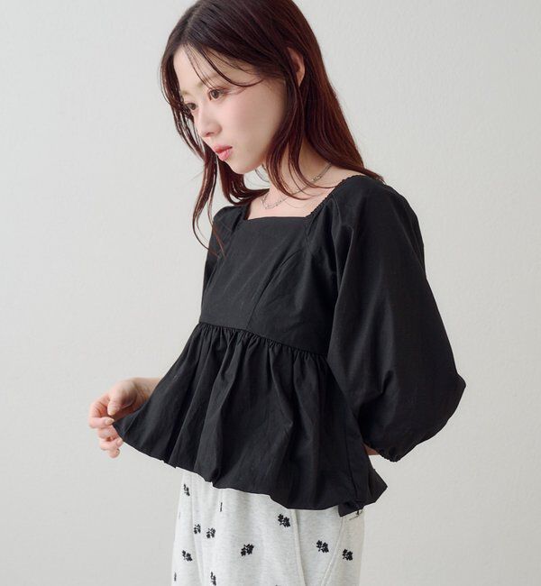  「【花柄&無地】フラワーバルーンブラウス」|シャツ・ブラウス|