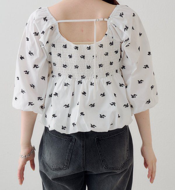  「【花柄&無地】フラワーバルーンブラウス」|シャツ・ブラウス|