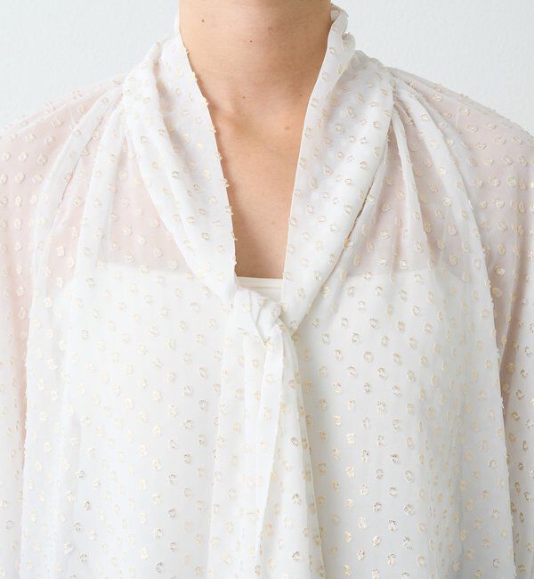  「【上品に華やぐ】フォイルドットボウタイブラウス」|シャツ・ブラウス|