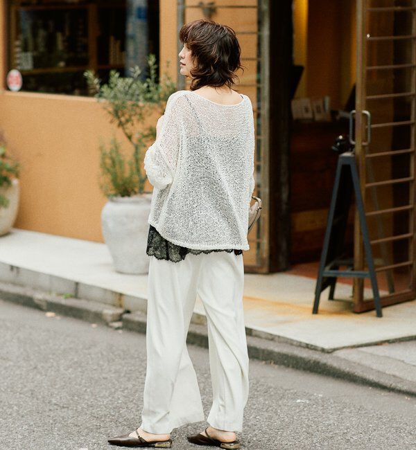  「予約【ご好評につき新色追加！】テープヤーンボートネックニット」|ニット・セーター|