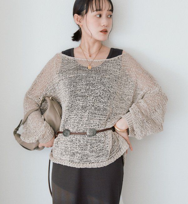  「予約【ご好評につき新色追加！】テープヤーンボートネックニット」|ニット・セーター|