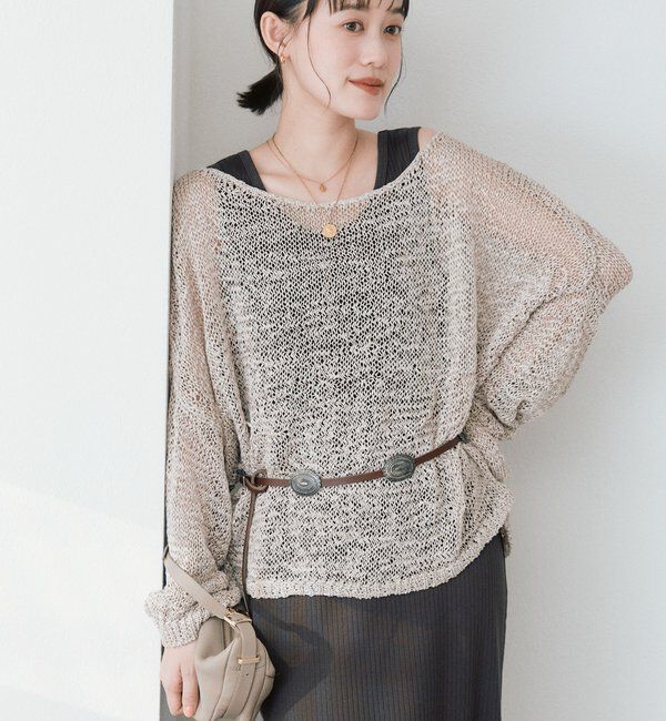  「予約【ご好評につき新色追加！】テープヤーンボートネックニット」|ニット・セーター|