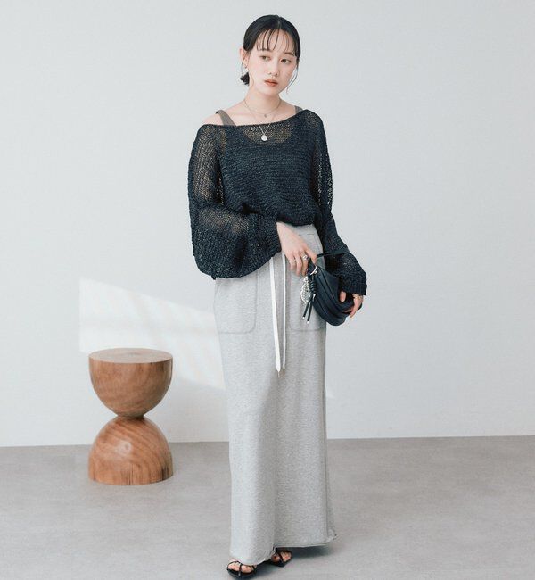  「予約【ご好評につき新色追加！】テープヤーンボートネックニット」|ニット・セーター|