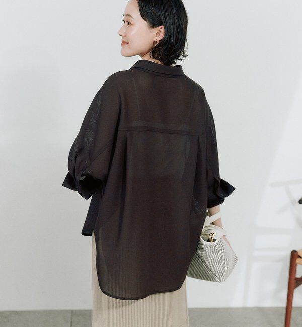  「【上品な透け感】メッシュドルマンシャツ」|シャツ・ブラウス|