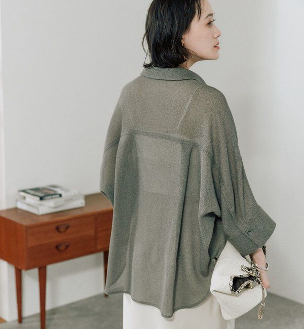  「【上品な透け感】メッシュドルマンシャツ」|シャツ・ブラウス|