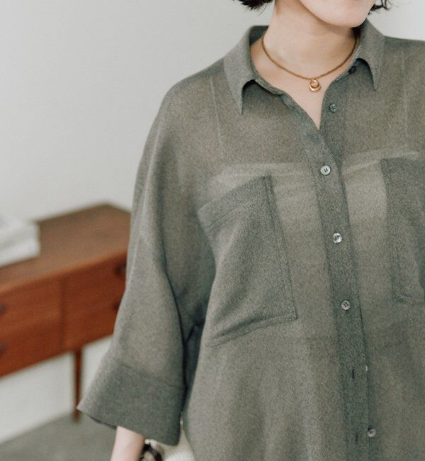  「【上品な透け感】メッシュドルマンシャツ」|シャツ・ブラウス|