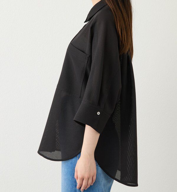  「【上品な透け感】メッシュドルマンシャツ」|シャツ・ブラウス|