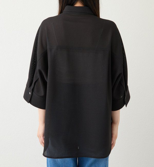  「【上品な透け感】メッシュドルマンシャツ」|シャツ・ブラウス|