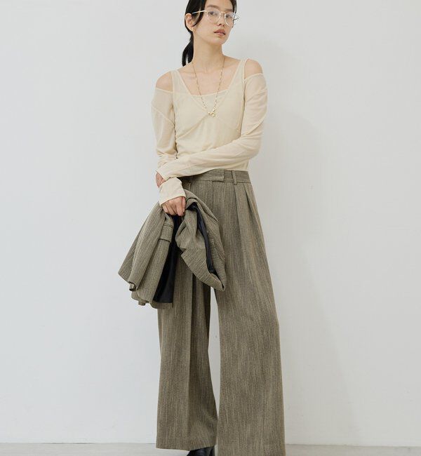  「【3サイズ展開】【セットアップ対応】ダブルタックツイードパンツ」|チノ|