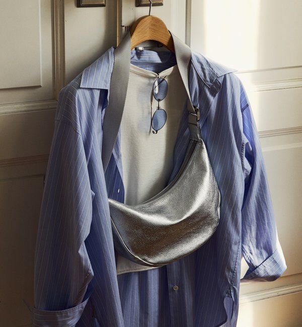  「ソフトレザーラウンドショルダーバッグ［silver］」|ショルダー・メッセンジャー|