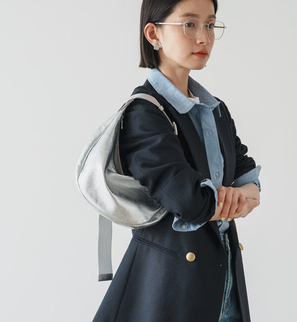  「ソフトレザーラウンドショルダーバッグ［silver］」|ショルダー・メッセンジャー|