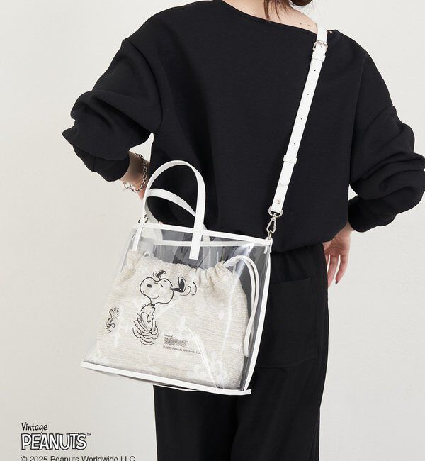  「【再値下げ】《PEANUTS&times;russetコラボ》クリアトート&times;巾着セットバッグ」|トートバッグ|