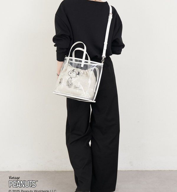  「【再値下げ】《PEANUTS&times;russetコラボ》クリアトート&times;巾着セットバッグ」|トートバッグ|