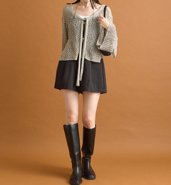  「フリルスリーブメッシュカーデ」|カーディガン|