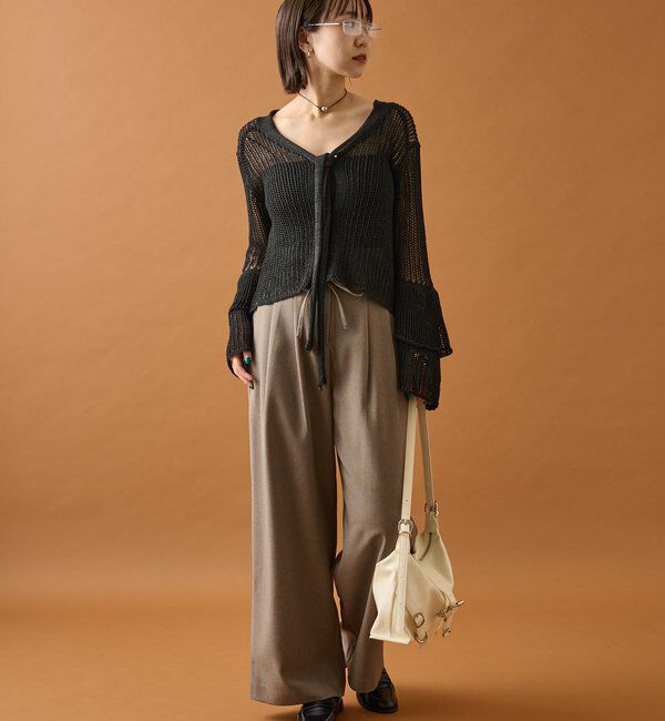  「フリルスリーブメッシュカーデ」|カーディガン|
