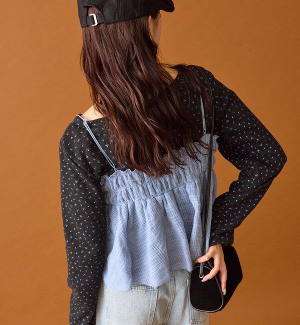  「【4色展開/レイヤードスタイル】チュールチェックビスチェ」|シャツ・ブラウス|