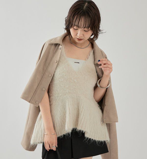  「シャギーニット ペプラムベスト」|ニット・セーター|