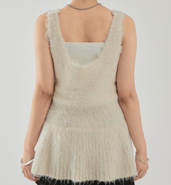  「シャギーニット ペプラムベスト」|ニット・セーター|