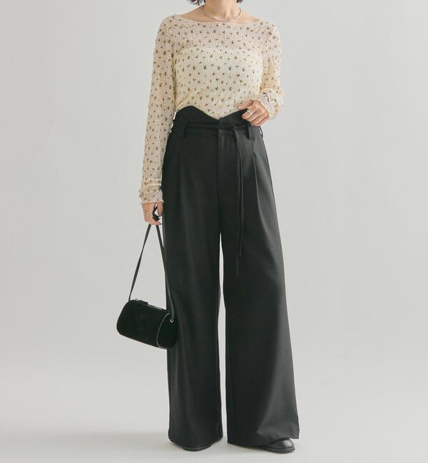  「小花シャーリングTシャツ」|Tシャツ・カットソー|