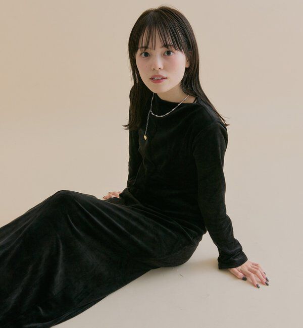  「[森川企画]バックオープンベロアワンピース」|ワンピース|