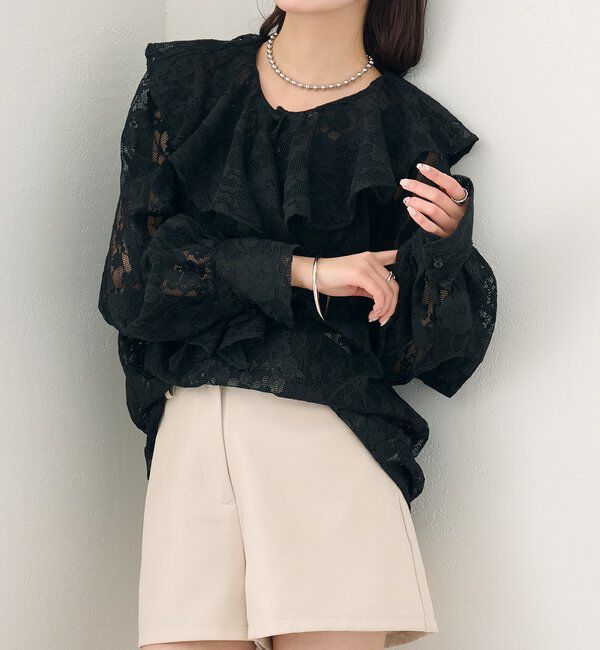  「ラッフルカラーブラウス」|シャツ・ブラウス|