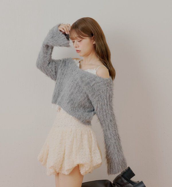  「レースドッキングシャギーニット」|ニット・セーター|