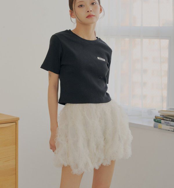  「チュールティアードバルーンショートパンツ」|チノ|