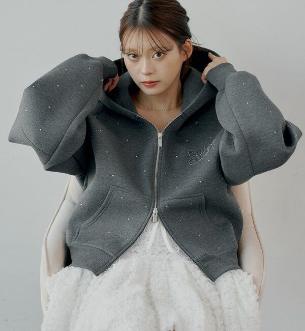  「【セットアップ対応】Wジップボリュームスリーブフードパーカー」|パーカー|グレーその他3