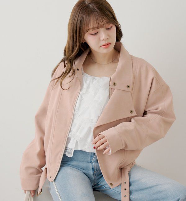  「スタンドカラーレザールーズジャケット」|その他|