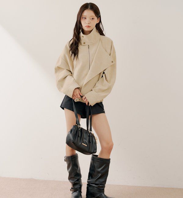  「スタンドカラーレザールーズジャケット」|その他|