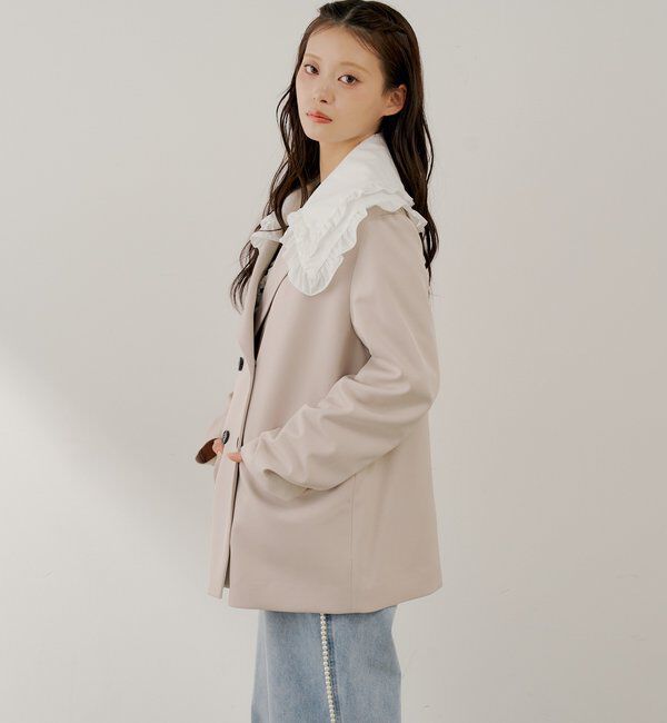  「【SALON by Chico】襟取り外しダブルフリルジャケット」|その他|