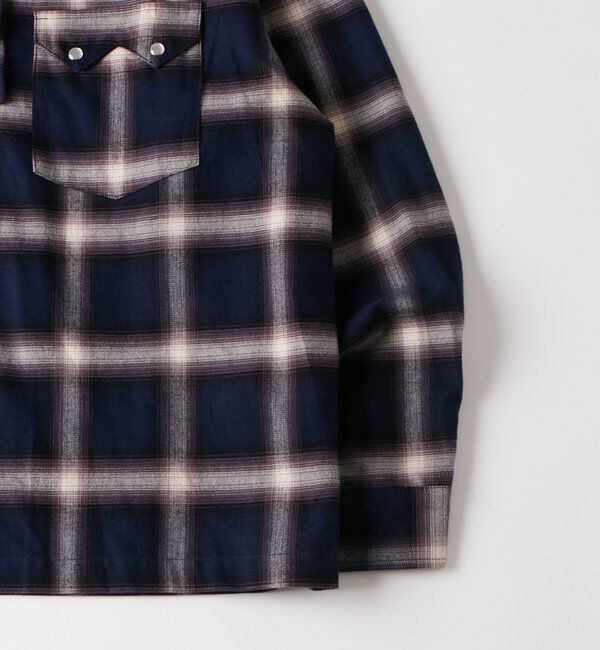 「【UNISEX】Sourcreamウエスタンオンブレチェックフードシャツ」|シャツ・ブラウス|