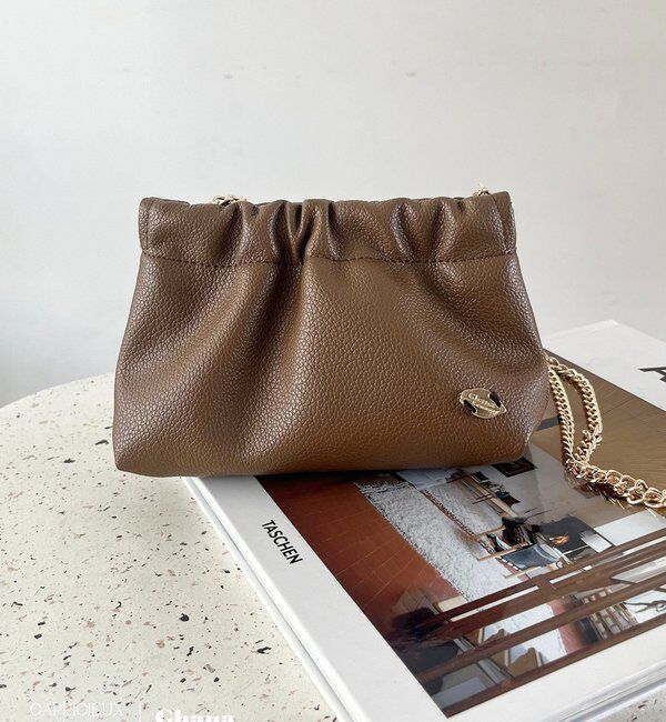  「【母の日/Ghana&times;LE'MAGE限定色ブラウン】チェーンギャザーポーチバッグ」|その他|