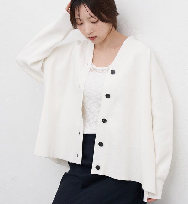  「コットンスムースカーディガン」|カーディガン|オフホワイト