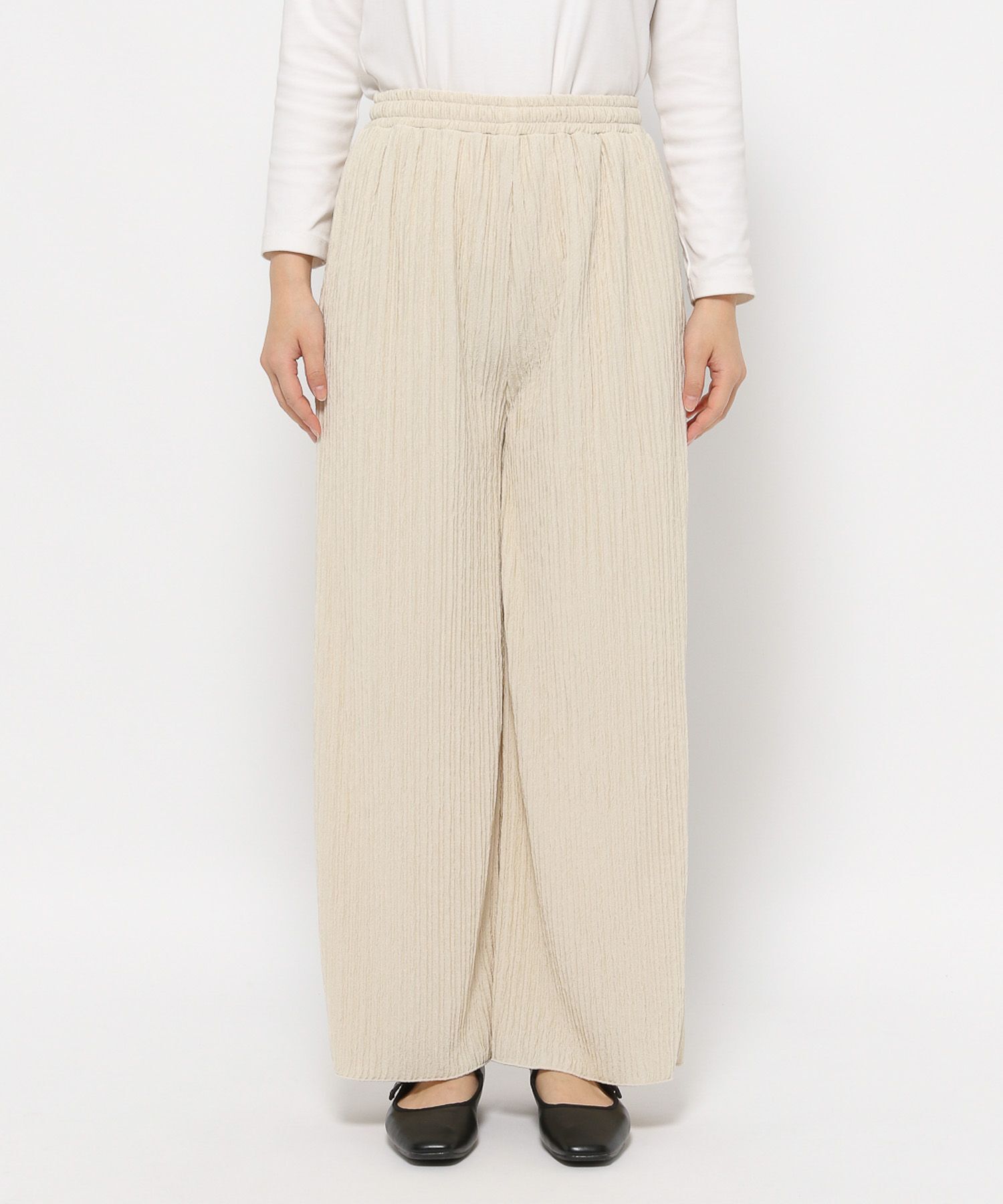 LOWRYS FARM「ジャガードプリーツパンツ」|チノ|