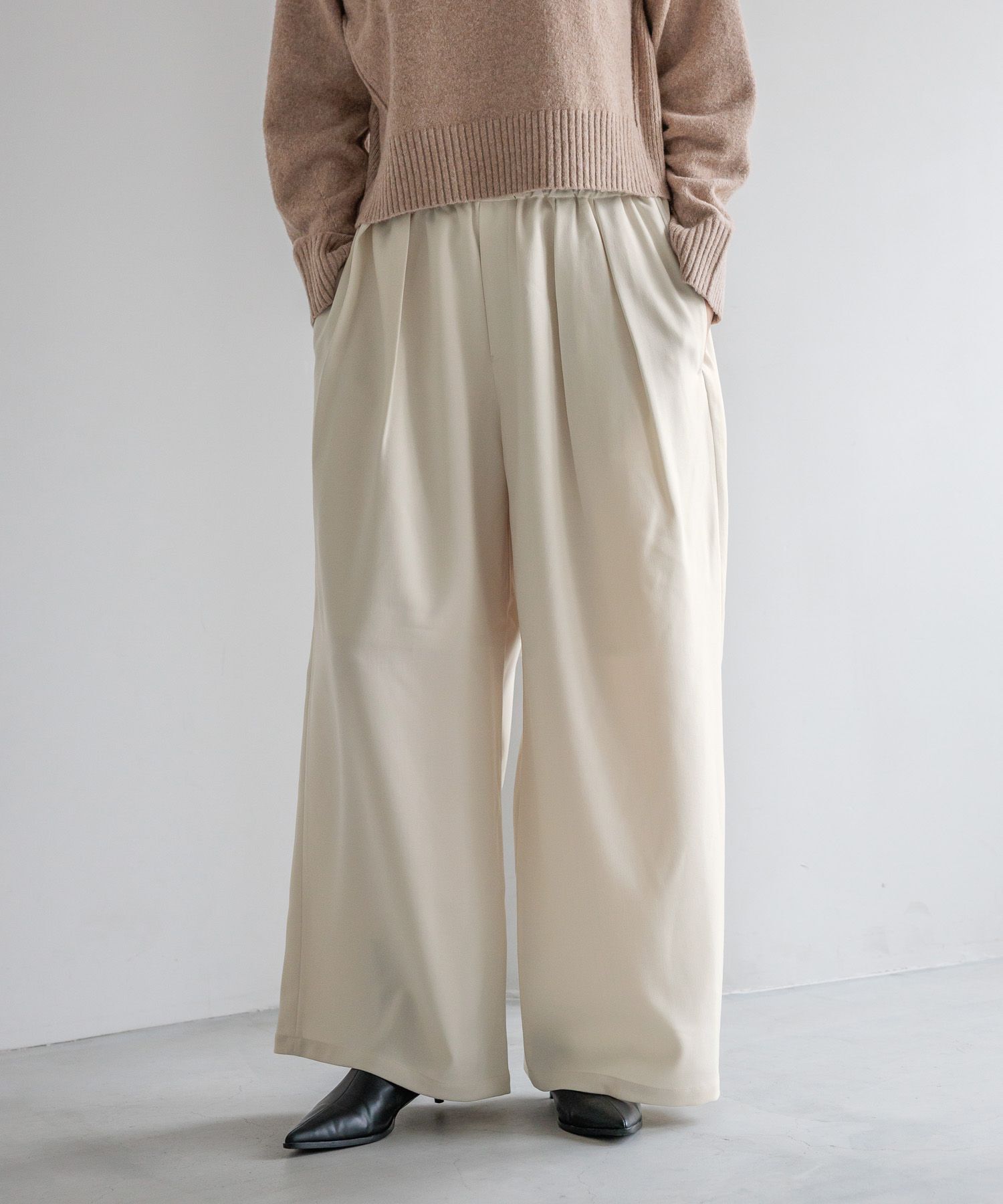 LOWRYS FARM「ウールライクイージーパンツ」|チノ|