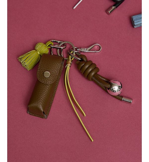 collex「【WEB限定】【Beau're/ヴュレ】リップケース付きレザーチャーム」|チャーム・キーホルダー|ブラウン