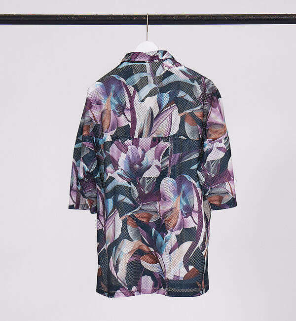 ABAHOUSE「【フラワープリント】ハーフスリーブ メッシュシャツ」|シャツ・ブラウス|