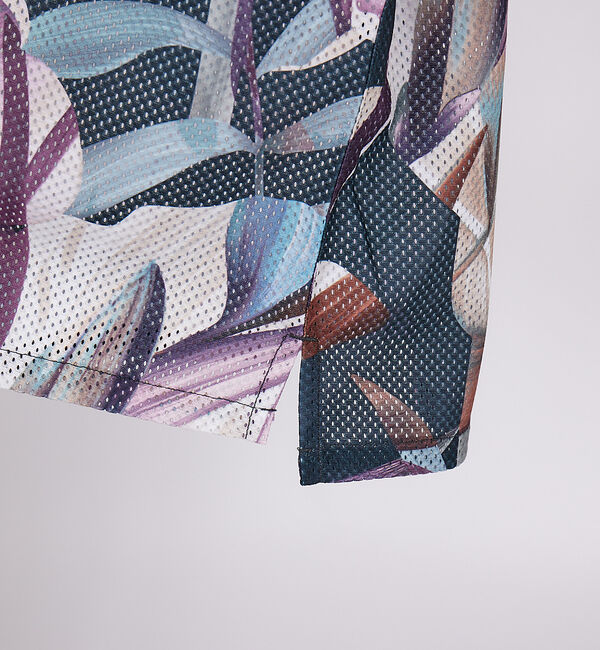 ABAHOUSE「【フラワープリント】ハーフスリーブ メッシュシャツ」|シャツ・ブラウス|