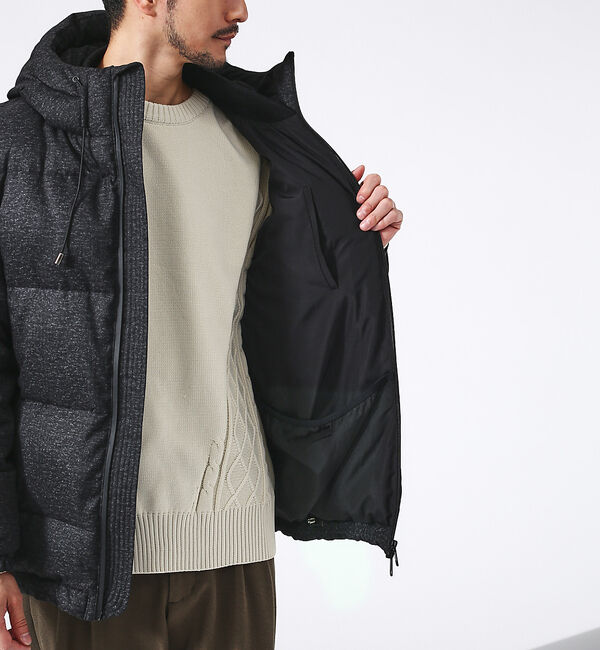 ABAHOUSE「【撥水】700FP ウールライク ダウンジャケット/フードブルゾン」|ダウン|