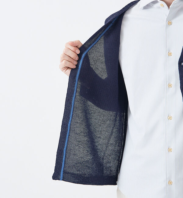 ABAHOUSE「【メッシュ編み】レーヨン&times;ラミー　シアーカーディガン」|カーディガン|