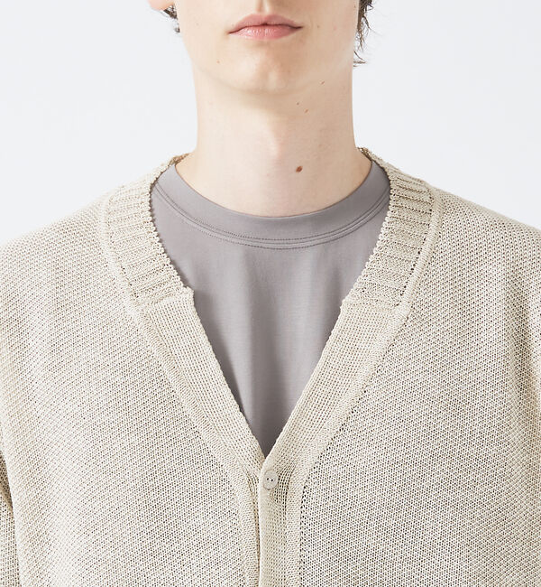 ABAHOUSE「【メッシュ編み】レーヨン&times;ラミー　シアーカーディガン」|カーディガン|