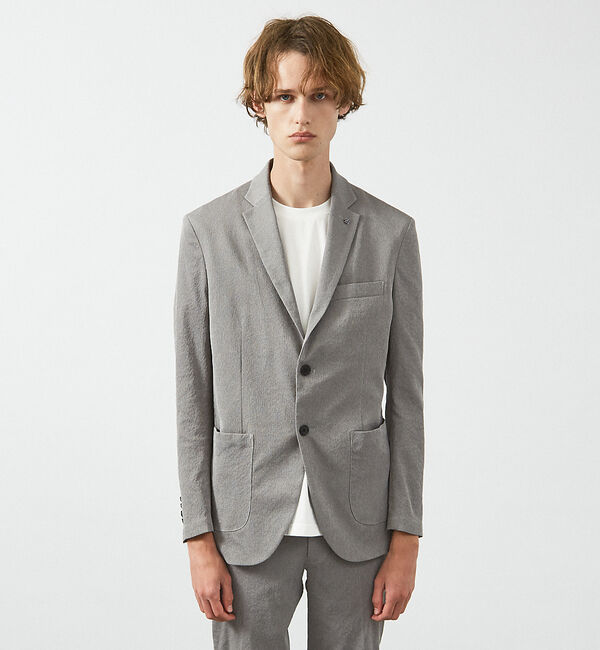 ABAHOUSE「【セットアップ対応/FLEX JACKET】 PE-wrinkle ワッシャージ」|テーラードジャケット|