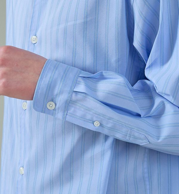 ABAHOUSE「エアリーストライプ オーバーサイズ レギュラーカラーシャツ」|シャツ・ブラウス|