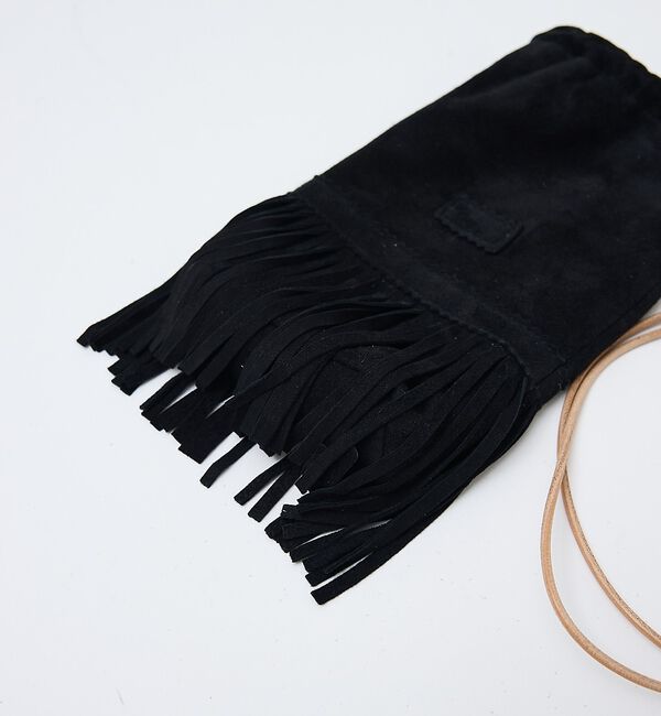 ABAHOUSE「【1/2HALF / ハーフ】ラムスェード 巾着ショルダー フリンジ ミニショル」|ショルダー・メッセンジャー|