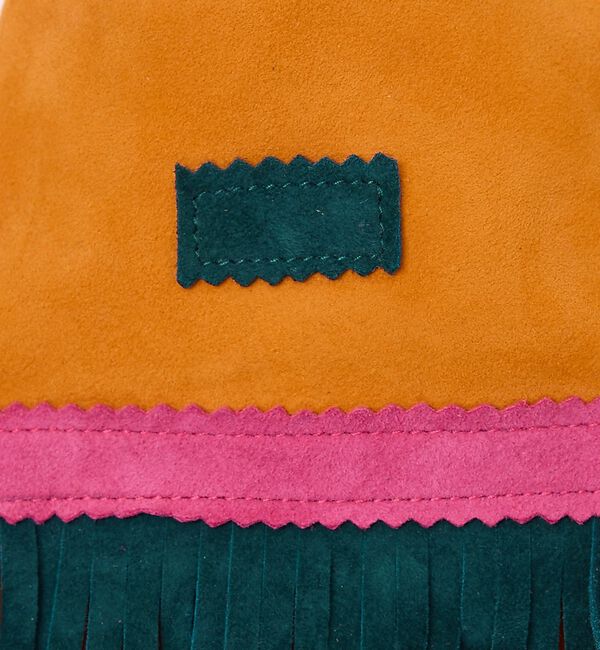 ABAHOUSE「【1/2HALF / ハーフ】ラムスェード 巾着ショルダー フリンジ ミニショル」|ショルダー・メッセンジャー|